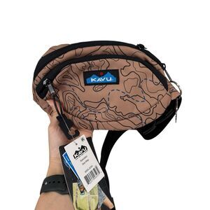 KAVU Spectator Waist Belt Bag Fanny Pack Canvas Unisex Sea Map Gorpcore